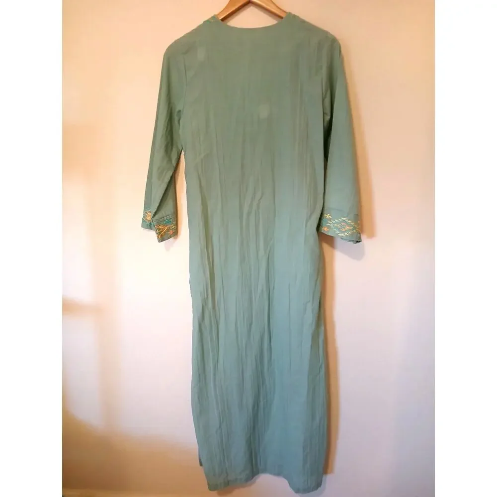 Vintage JCPenney Loungewear House Dress Southwest Embroidered Pockets